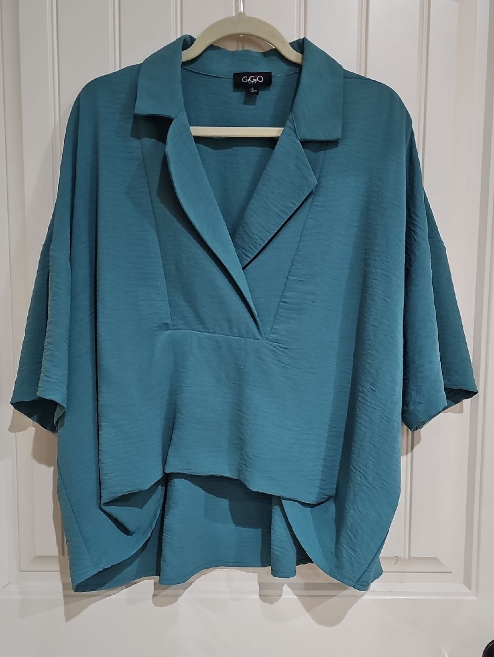 Teal V-Neck Women's Top